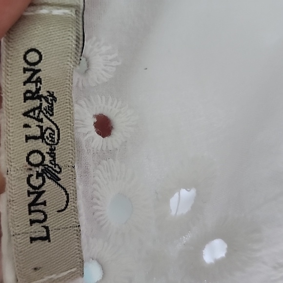 Lungo L'Arno White Linen Button-Down Blouse Size Small - Picture 12 of 12